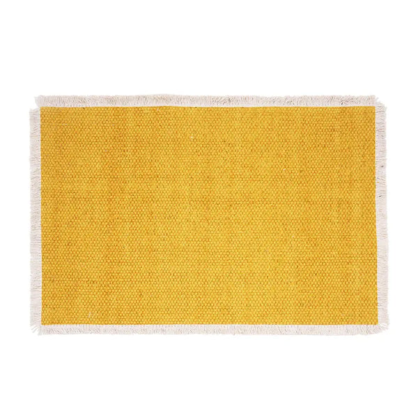 Fringed Solid Placemat: Sea Glass Blue