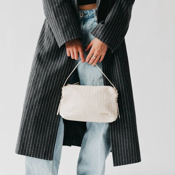 Harper Hobo Woven Shoulder Bag: Brown