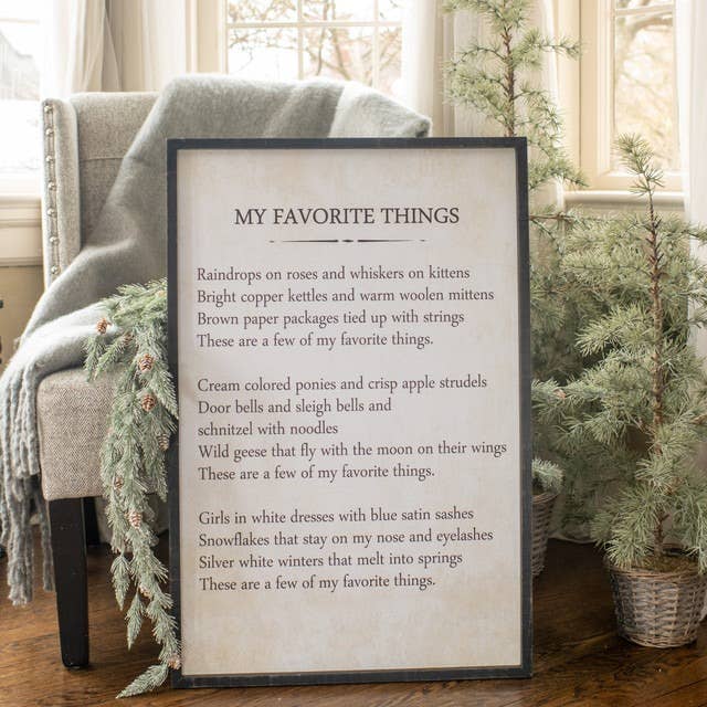 *MY FAVORITE THINGS SIGN