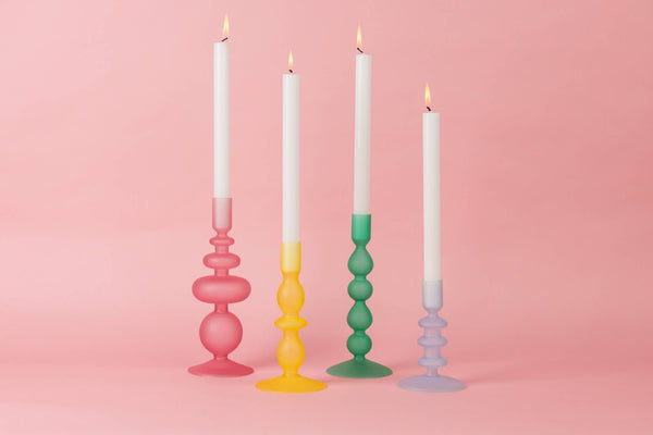 Pastel Glass Taper Holder
