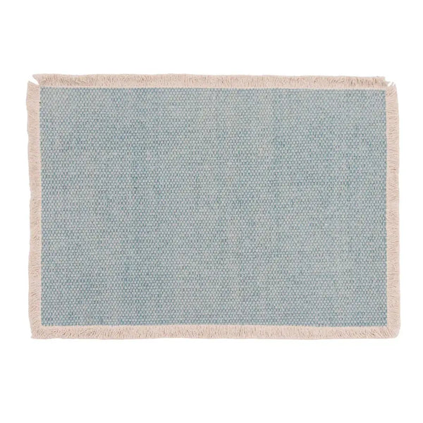 Fringed Solid Placemat: Sea Glass Blue