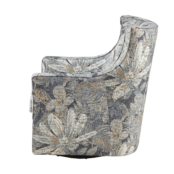 Floral Upholstered Swivel Glider Accent Chair *