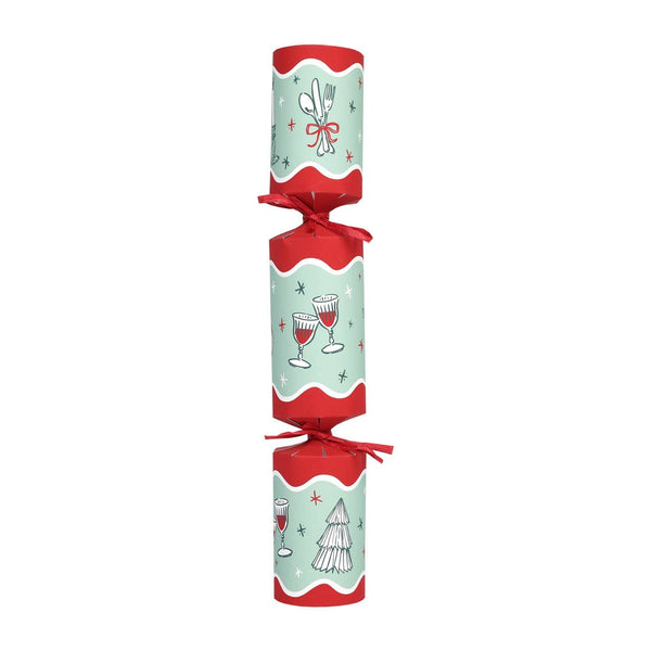 Bon Noel Green Christmas Crackers | 6 Pack | Xmas Decor |