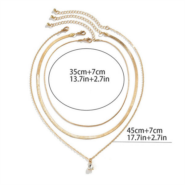 COOL STYLE STACKED TEMPERAMENT SIMPLE NECKLACE_CWAJE2001: GOLD / (OS) 3