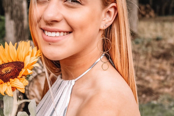 Gold Plated Hoop Earrings: Gold Plated Triple Hoop Earrings