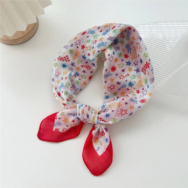 Cotton Linen Square Scarf - Breathable Neck Wrap_CWMS0673: TYPE1 / (OS) 3