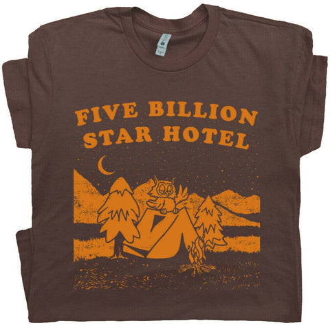 5 Billion Star Hotel Shirt Camping Hiking Wilderness Theme T: L