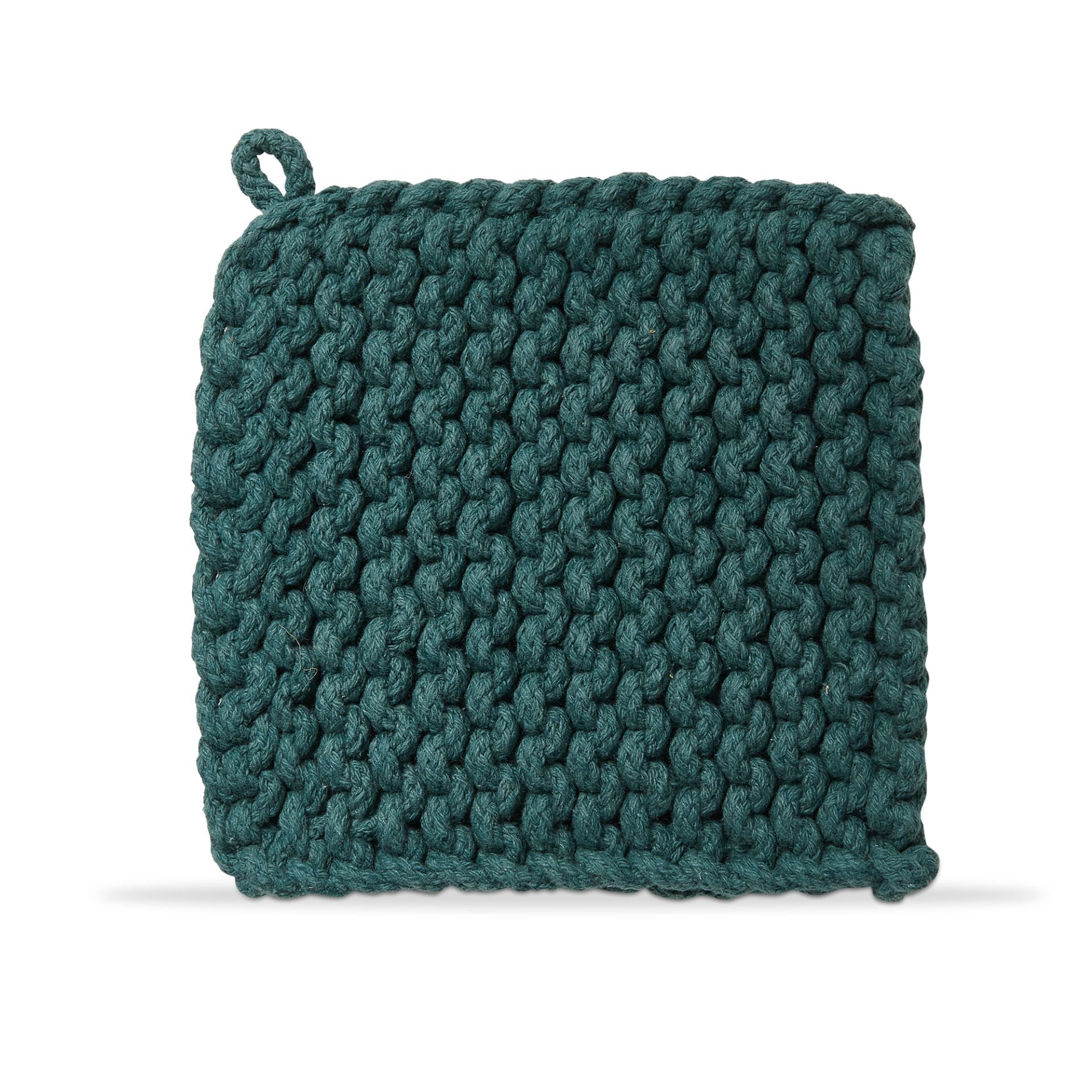 crochet trivet potholder dark green