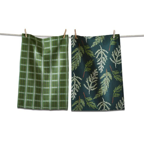 juniper sprig dishtowel set of 2