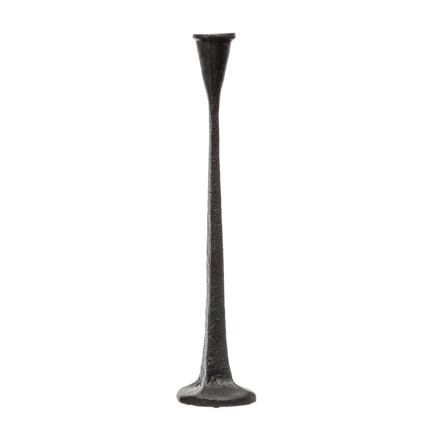 3" round cast iron taper holder, black