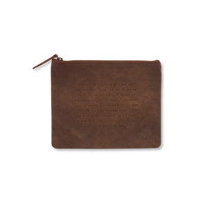 This Is the Beginning Leather Zip Bag - 9”x7