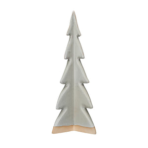 *Stoneware Tree, Reactive Glaze, Cream Color & Unglazed, tall