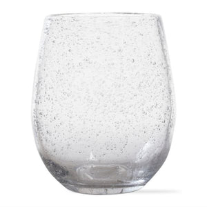 bubble glass stemless wine- clear