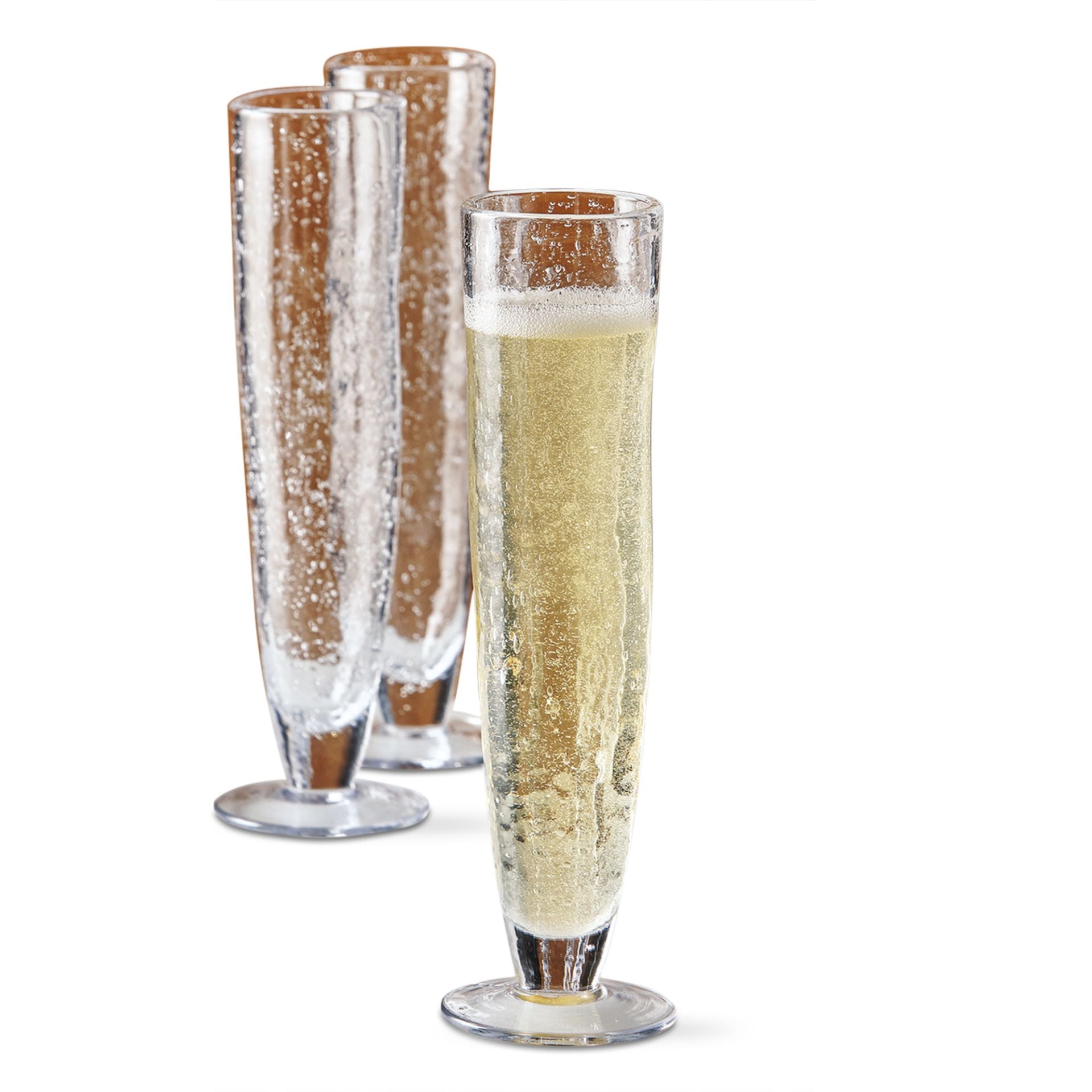bubble glass tall flute - clear
