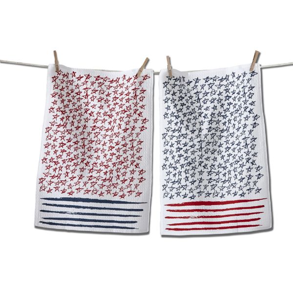 Stars and Stripes Waffle weave towels