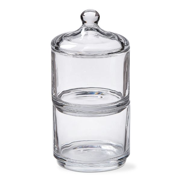 stacking jar with lid - clear
