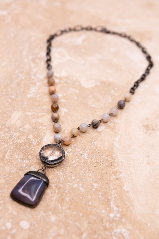 Sophie Necklace, Bamboo Agate