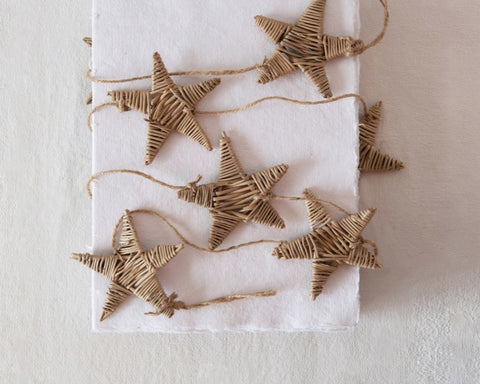 Hand-Woven Dried Natural Lata Star Garland
