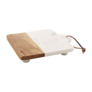 *marble/wood footed trivet