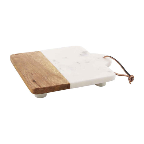 *marble/wood footed trivet