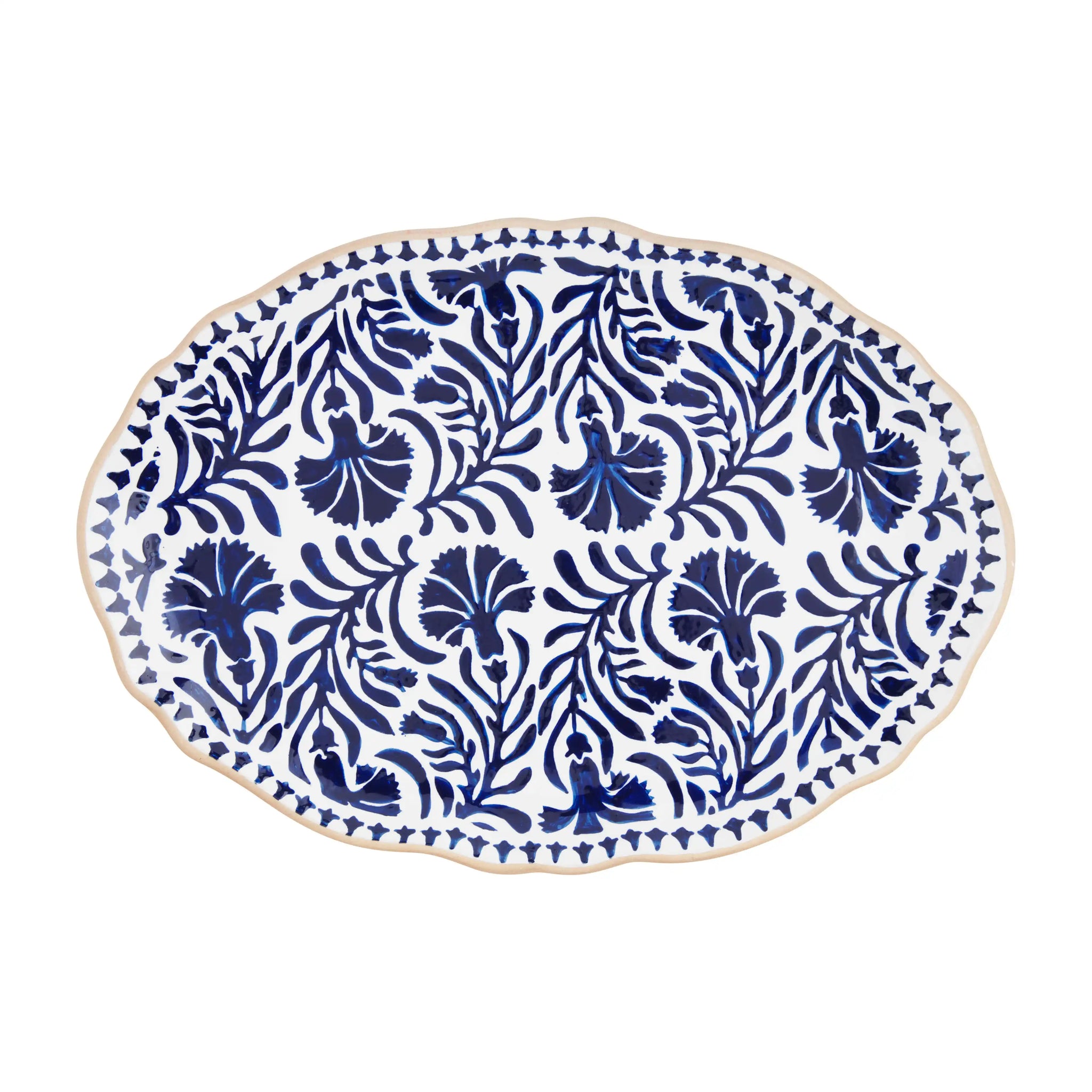 Indigo Floral Platter