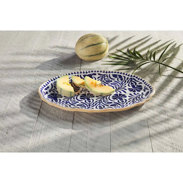 Indigo Floral Platter