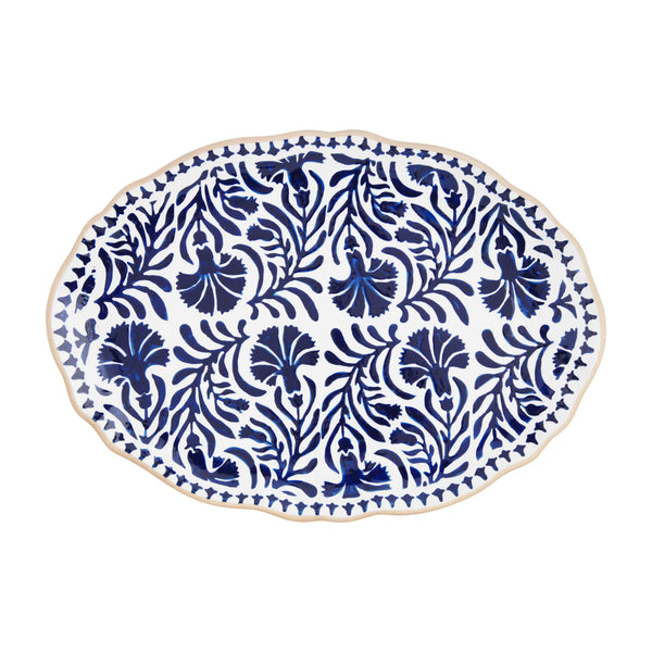 Indigo Floral Platter