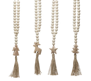 Beads with Seasonal Icon and Jute Tassel, 4 Styles