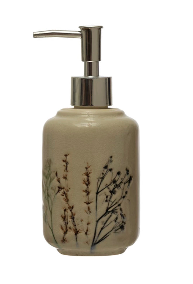 *FLORAL SOAP DISPENSER