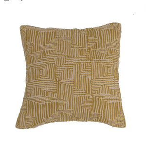 16” Square  Kuba Cloth Cotton Pillow