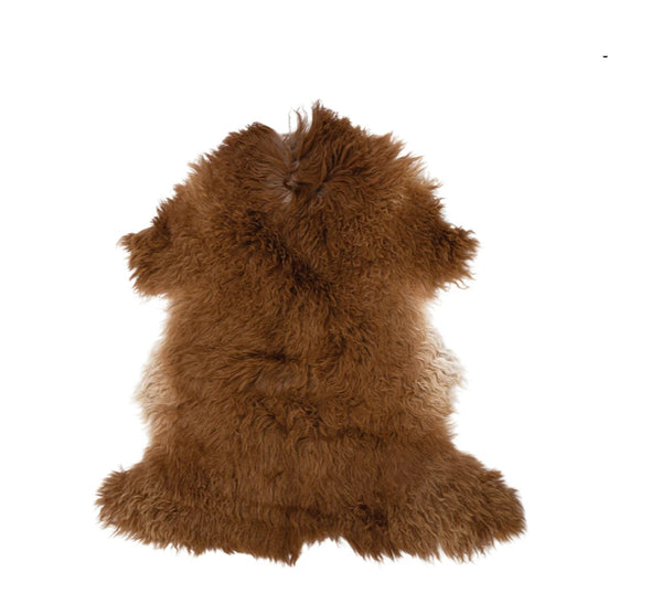 Two-Tone New Zealand Lamb Fur Rug, Brown