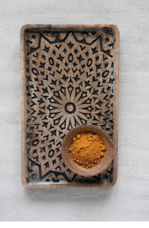 Hand carved Mango Wood Tray