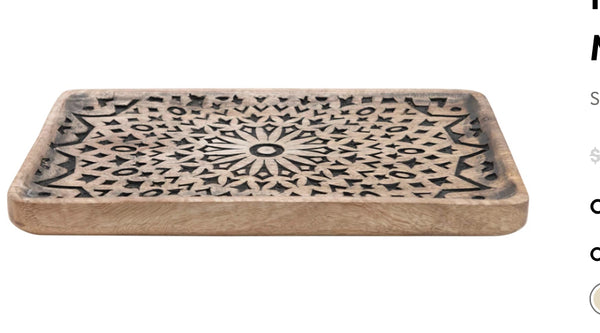 Hand carved Mango Wood Tray
