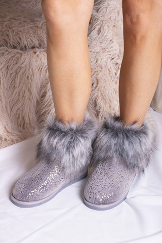 Giselle Bootie in Grey: Grey / L = US 9-10 / UK 7-8 / EU 40-41
