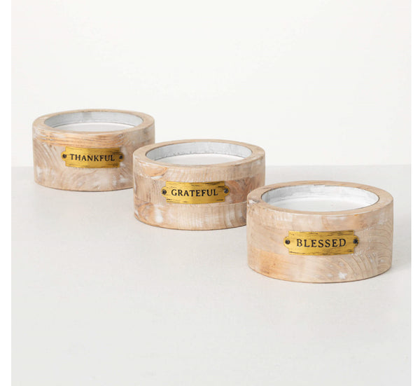 Text Pillar Candle Holder