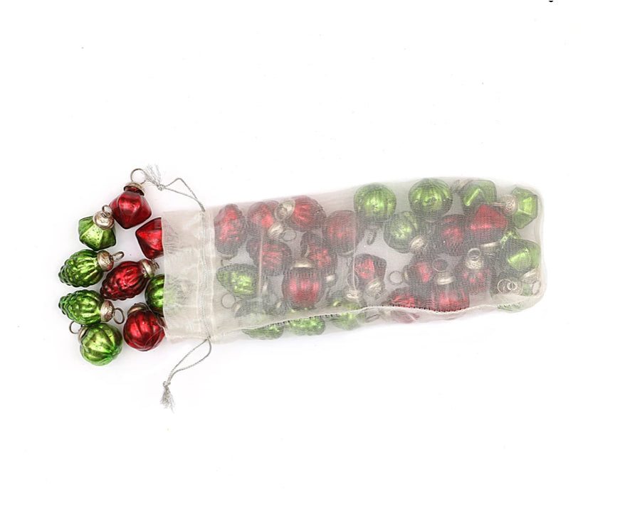 Red and Green Mercury Glass Balls
