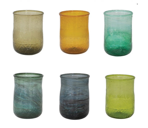 10 oz. Hand-Blown Drinking Glass/Votive Holder, 6 Colors