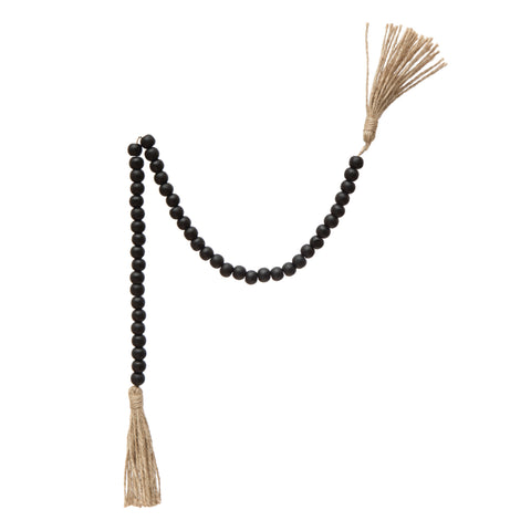 Black Bead & Jute Garland