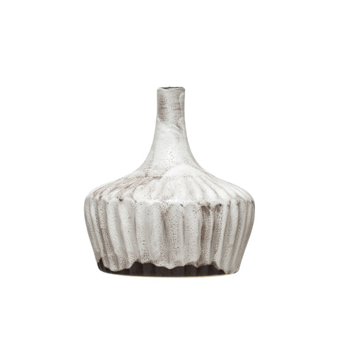 *Fluted Stoneware Vase