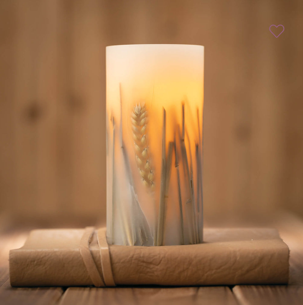 Wheat Pillar Candle