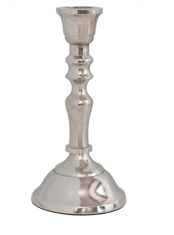 3" Round x 5-3/4"H Metal Taper Holder, Silver Finish