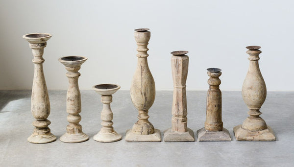 *Found Wood & Metal Candle Holders - Each One Will Vary