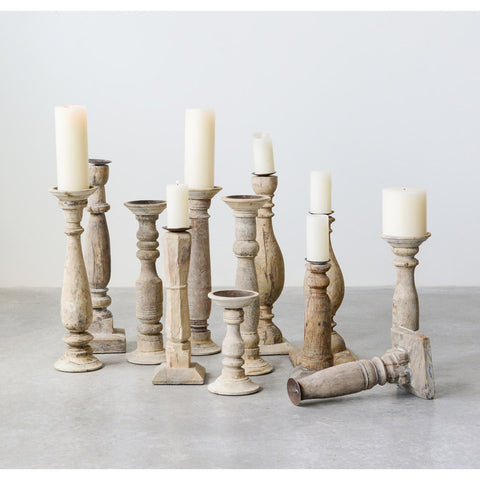 *Found Wood & Metal Candle Holders - Each One Will Vary