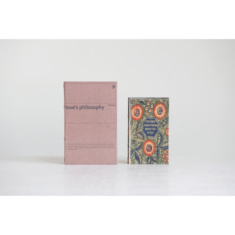 Canvas Book Storage Boxes, Set of 2 "Love's Philosophy"