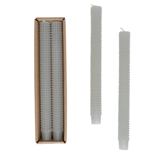 Unscented Hobnail Taper Candles in Box