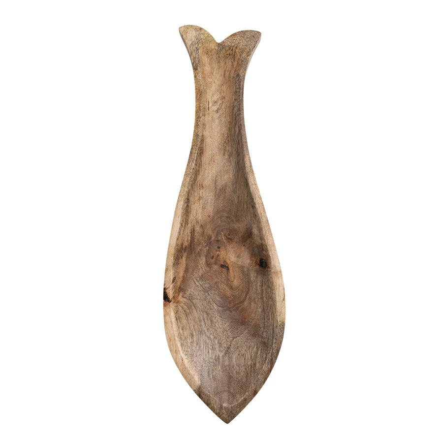 *Mango Wood Fish Shaped Dish, Natural